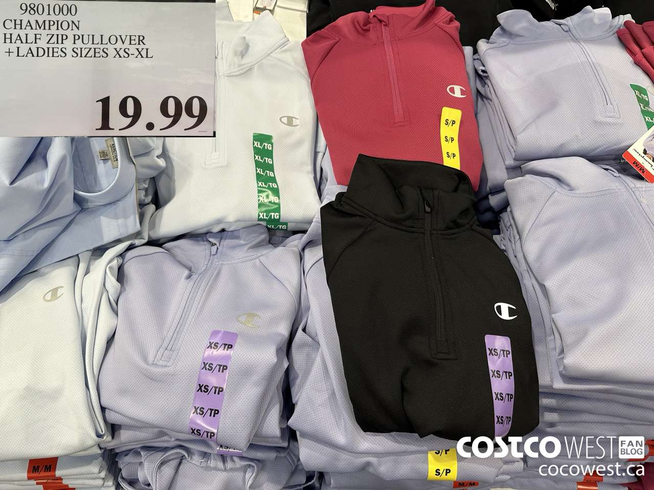 9801000 CHAMPION HALF ZIP PULLOVER LADIES SIZES XS-XL $19.99