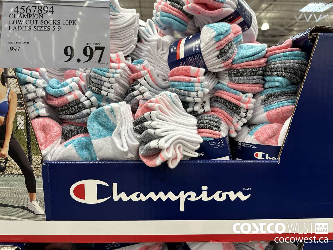 4567894 CHAMPION LOW CUT SOCKS 10PK LADIES SIZES 5-9 $9.97