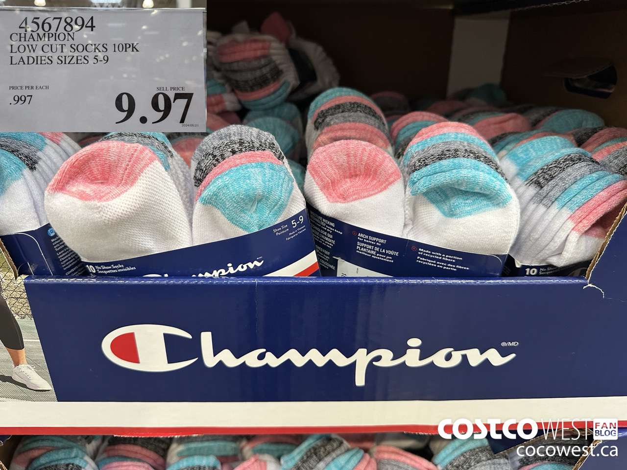 4567894 CHAMPION LOW CUT SOCKS 10PK LADIES SIZES 5-9 $9.97