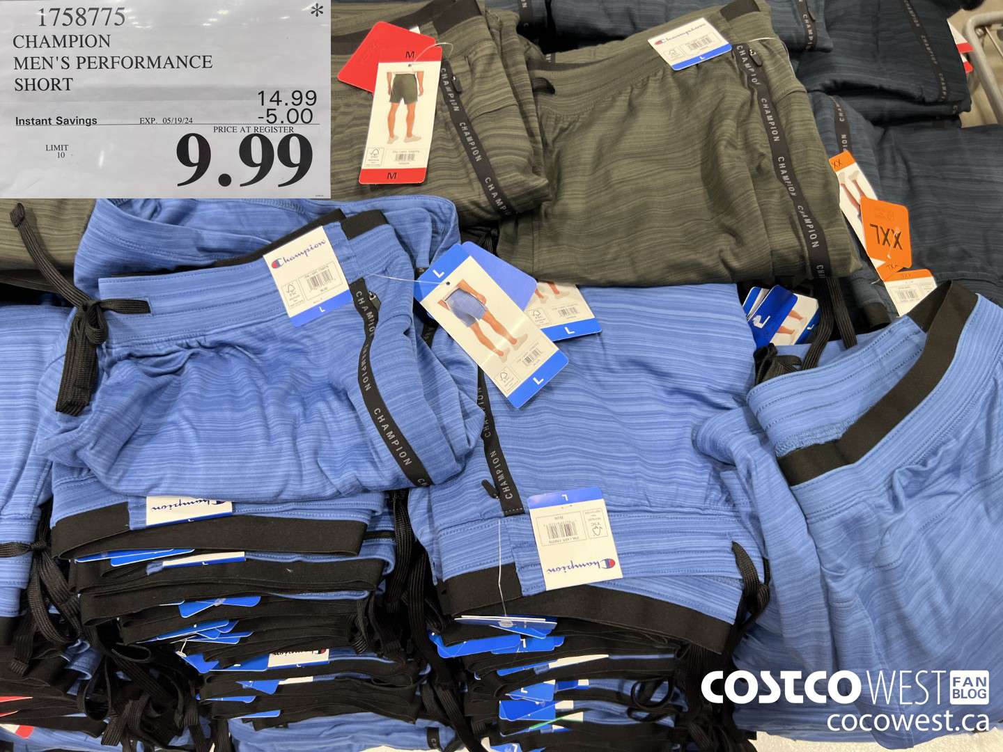 1758775 CHAMPION MEN'S PERFORMANCE SHORT ($5.00 INSTANT SAVINGS EXPIRES ON 2024-05-19) $9.99