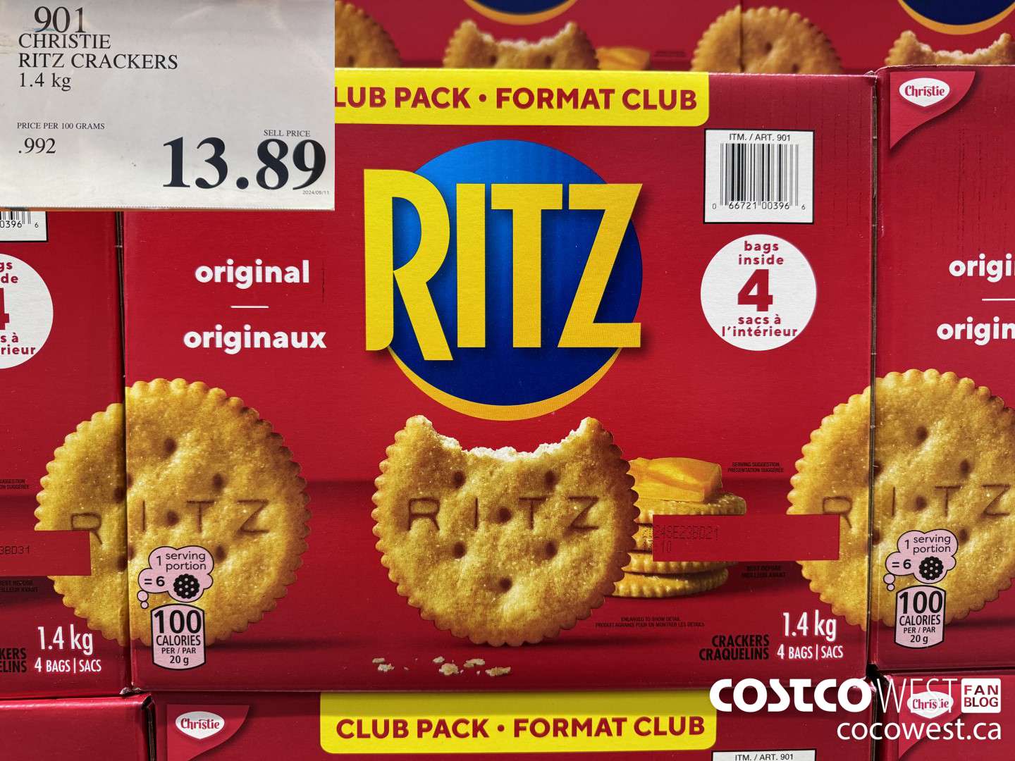 901 CHRISTIE RITZ CRACKERS 1.4 kg $13.89
