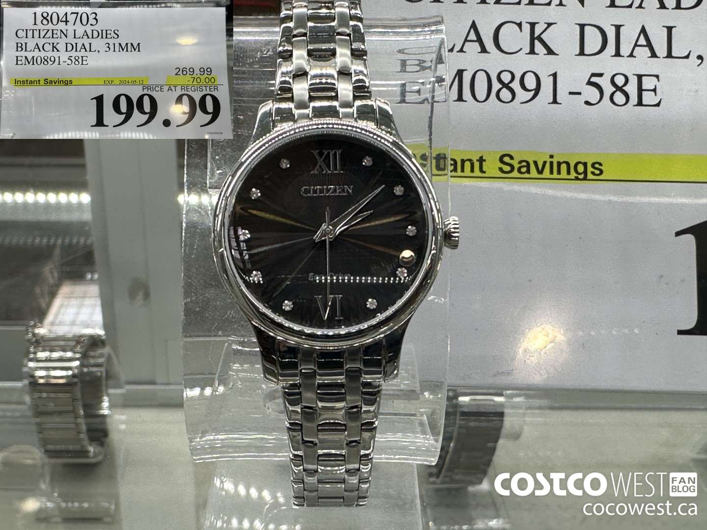 1804703 CITIZEN LADIES BLACK DIAL, 31MM EM0891-58E ($70.00 INSTANT SAVINGS EXPIRES ON 2024-05-12) $199.99