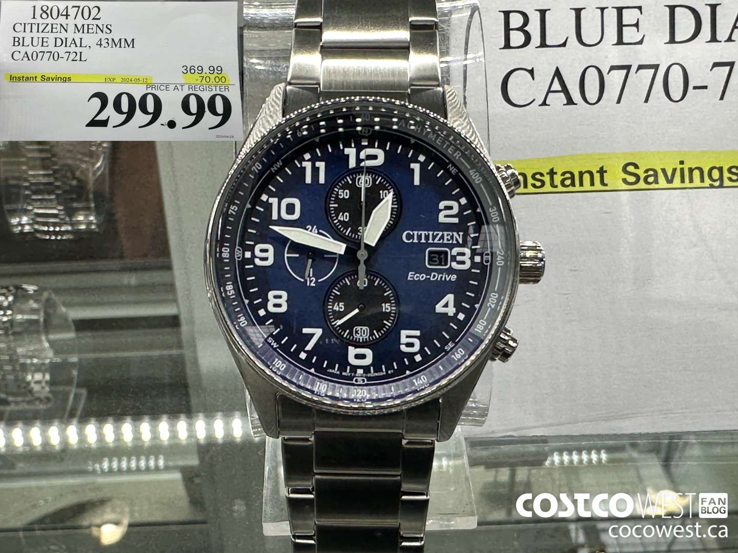 1804702 CITIZEN MENS BLUE DIAL, 43MM CA0770-72L ($70.00 INSTANT SAVINGS EXPIRES ON 2024-05-12) $299.99
