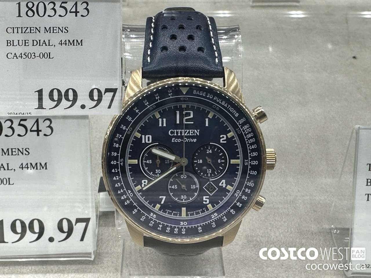 1803543 CITIZEN MENS BLUE DIAL, 44MM CA4503-00L  $199.97