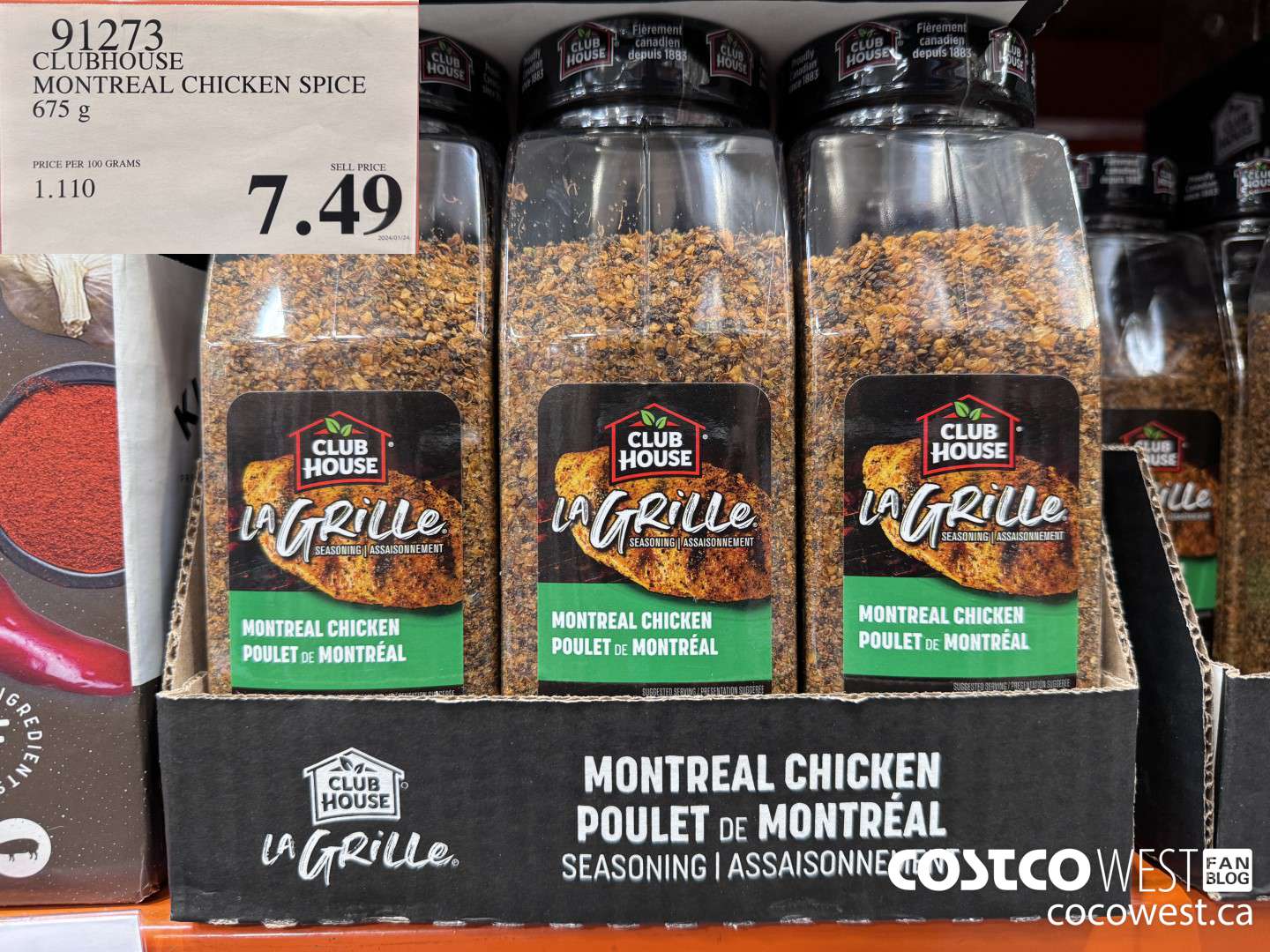 91273 CLUBHOUSE MONTREAL CHICKEN SPICE 675 g $7.49