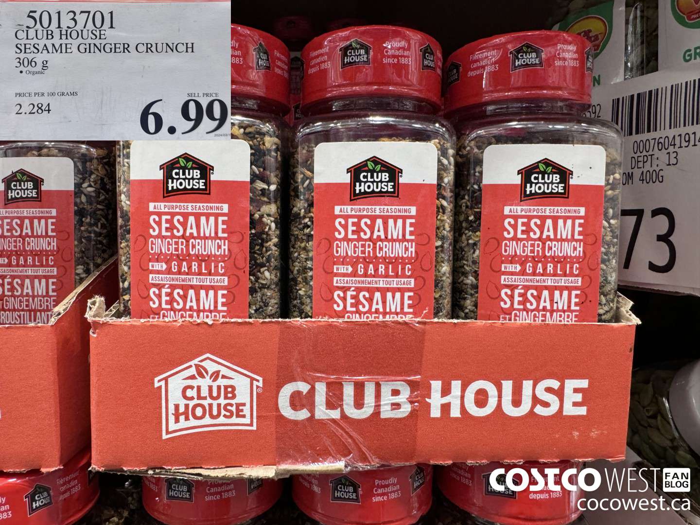 5013701 CLUB HOUSE SESAME GINGER CRUNCH 306 g $6.99
