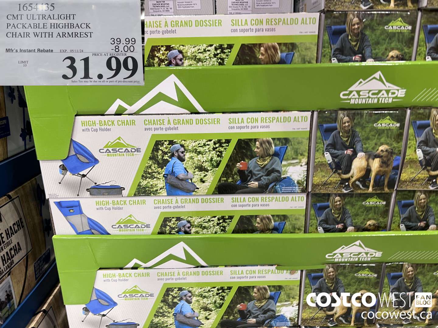 1654135 CMT ULTRALIGHT PACKABLE HIGHBACK CHAIR WITH ARMREST ($8.00 INSTANT SAVINGS EXPIRES ON 2024-05-11) $31.99