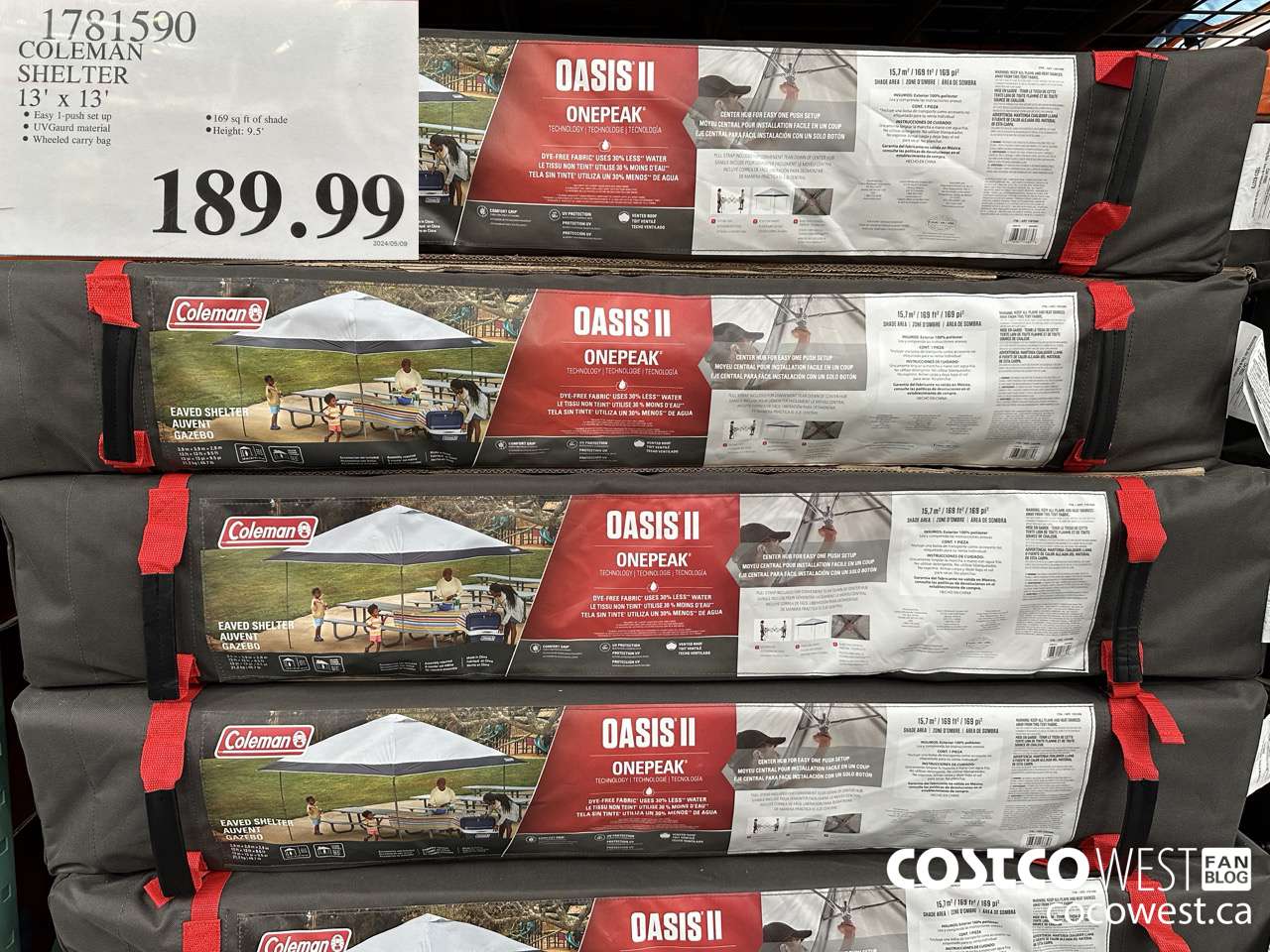 1781590 COLEMAN SHELTER 13' X 13' $189.99