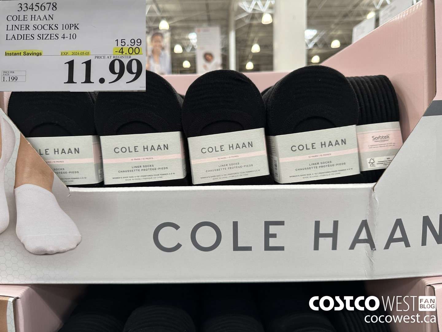 3345678 COLE HAAN NO SHOW SOCK 10PK LADIES SIZES 4-10 ($4.00 INSTANT SAVINGS EXPIRES ON 2024-05-05) $11.99