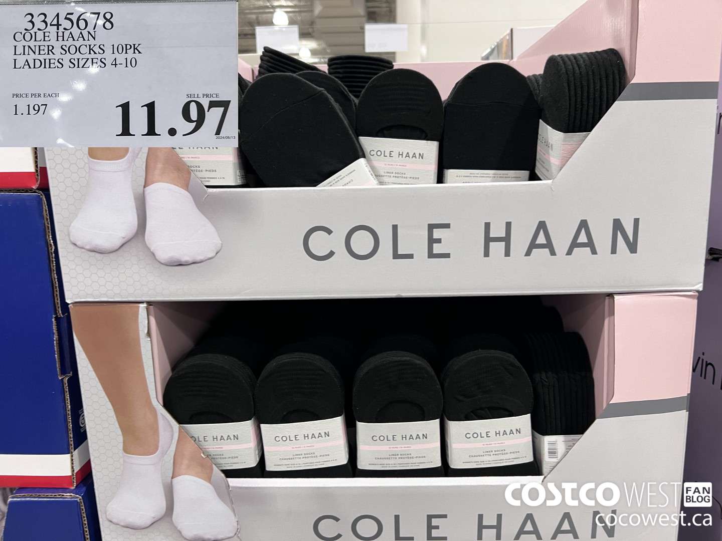 3345678 COLE HAAN NO SHOW SOCK 10PK LADIES SIZES 4-10 $11.97