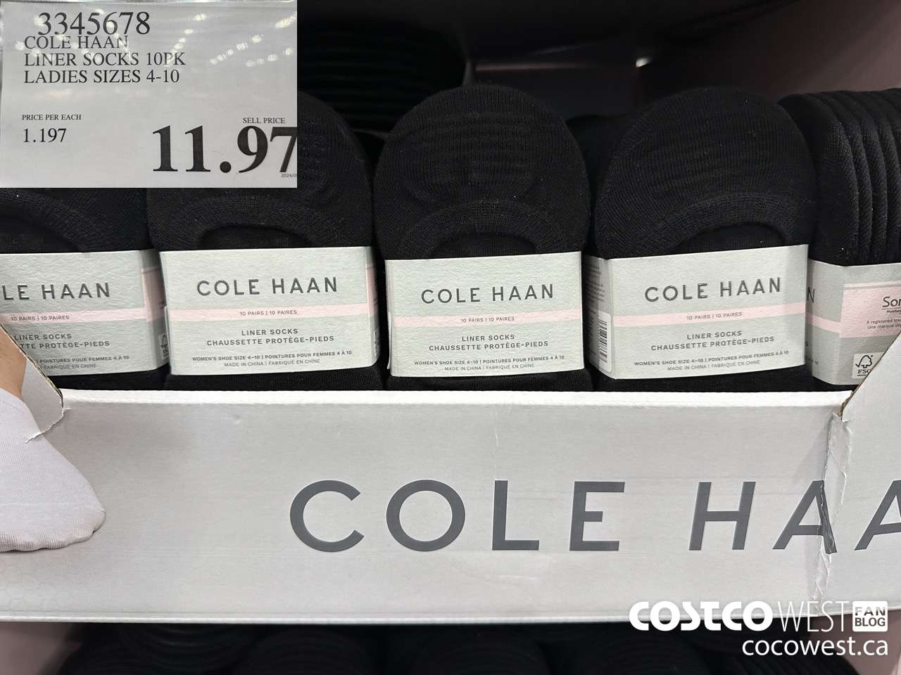 3345678 COLE HAAN NO SHOW SOCK 10PK LADIES SIZES 4-10 $11.97