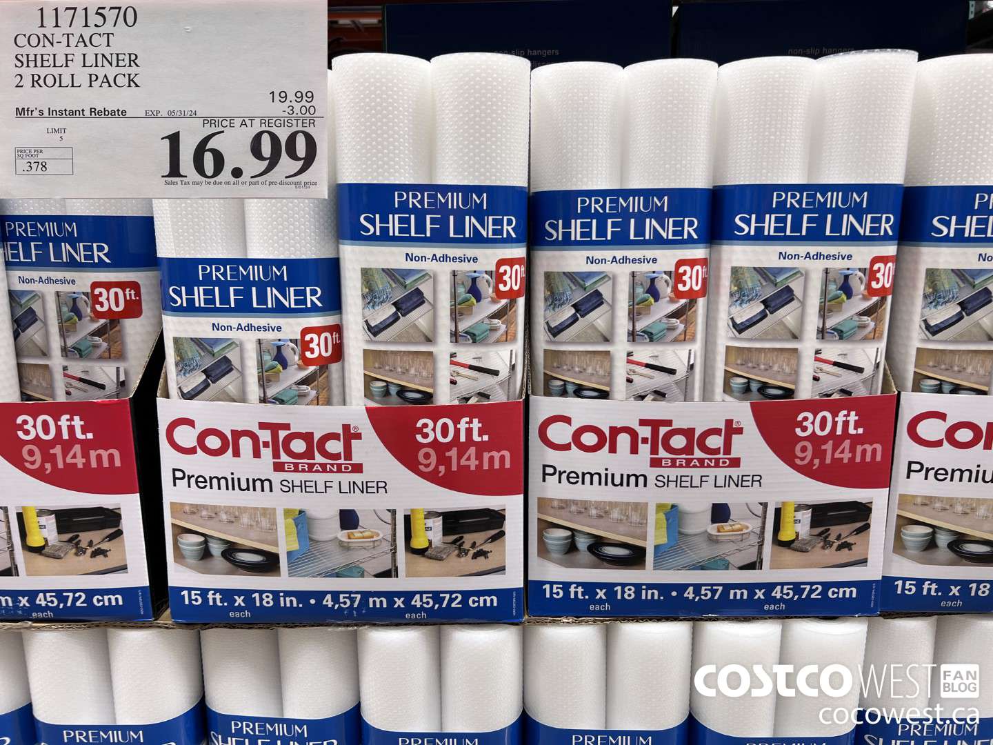 1171570 CON-TACT SHELF LINER 2 ROLL PACK ($3.00 INSTANT SAVINGS EXPIRES ON 2024-05-31) $16.99