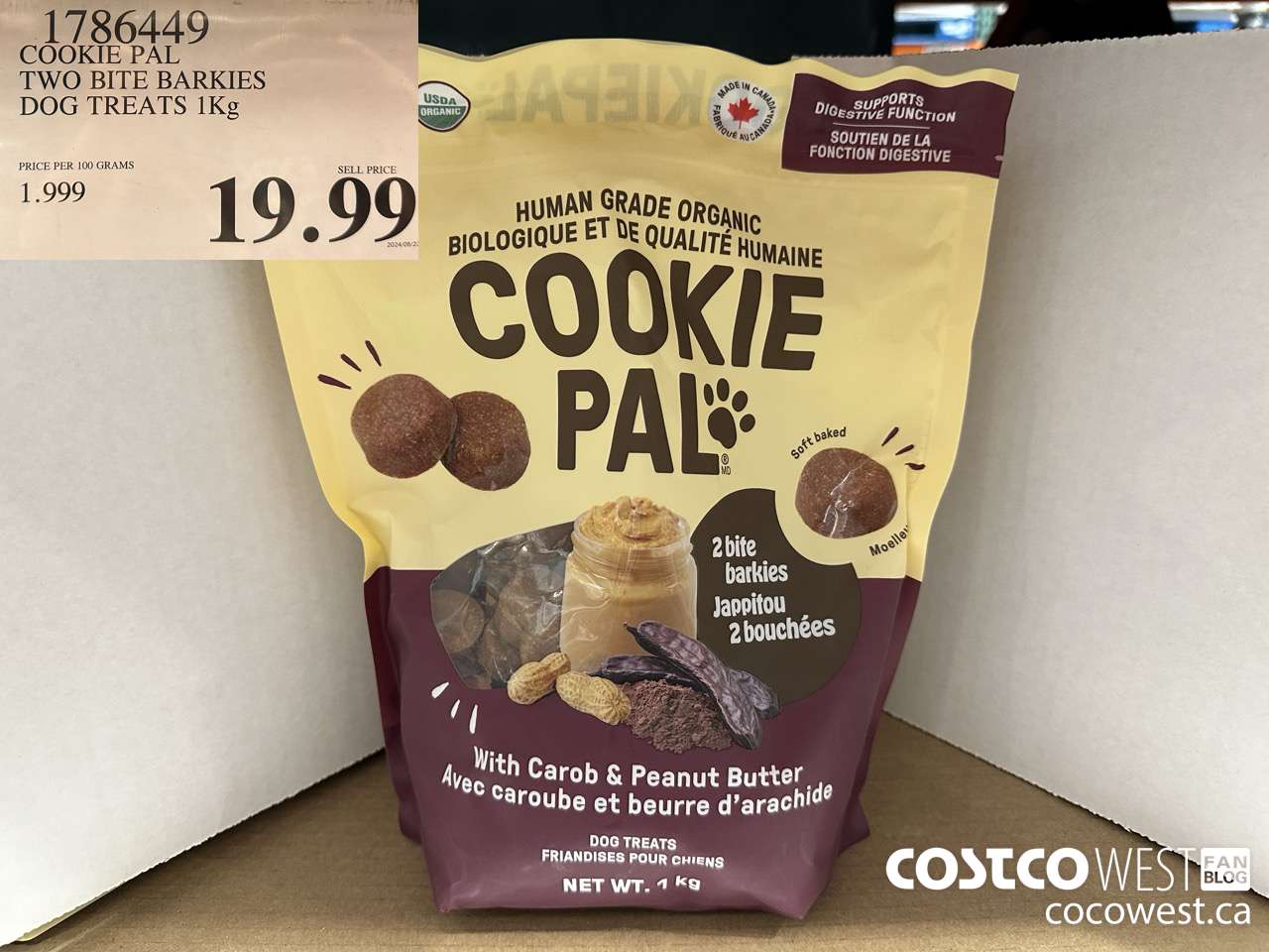 1786449 COOKIE PA TWO BITE BARKIES DOG TREATS 1KG $19.99
