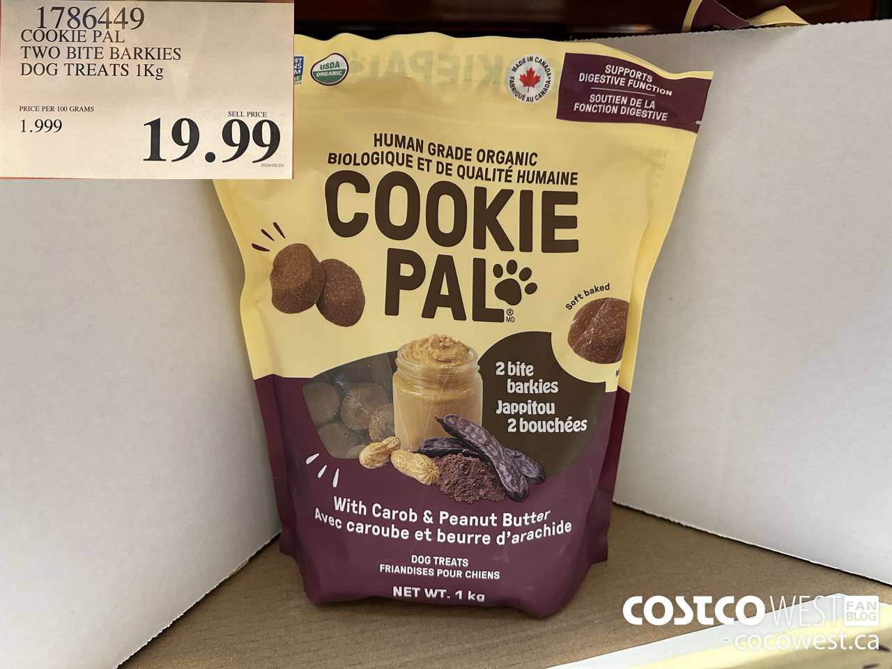 1786449 COOKIE PA TWO BITE BARKIES DOG TREATS 1KG $19.99