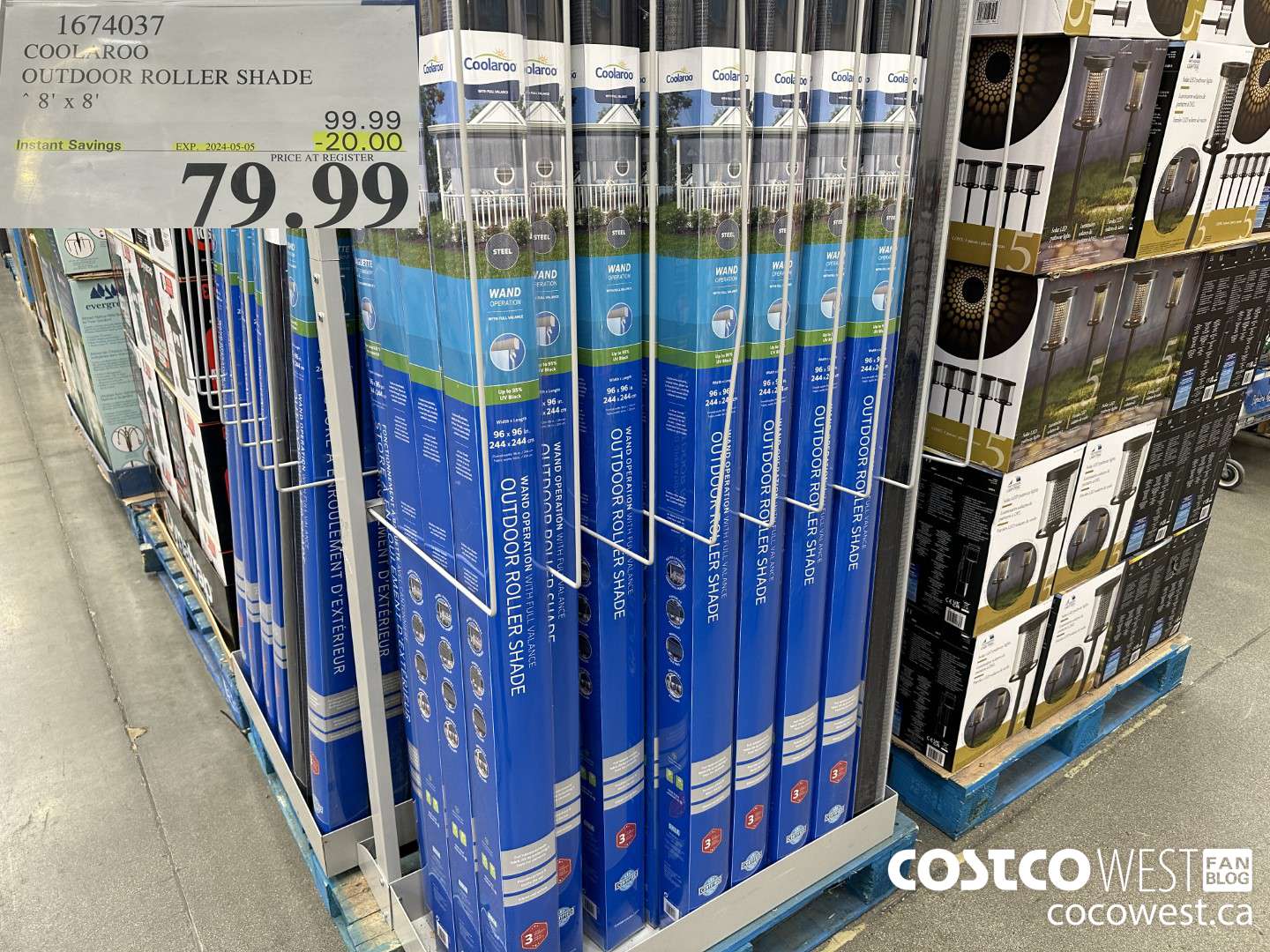 1674037 COOLAROO OUTDOOR ROLLER SHADE 8' X 8' ($20.00 INSTANT SAVINGS EXPIRES ON 2024-05-05) $79.99