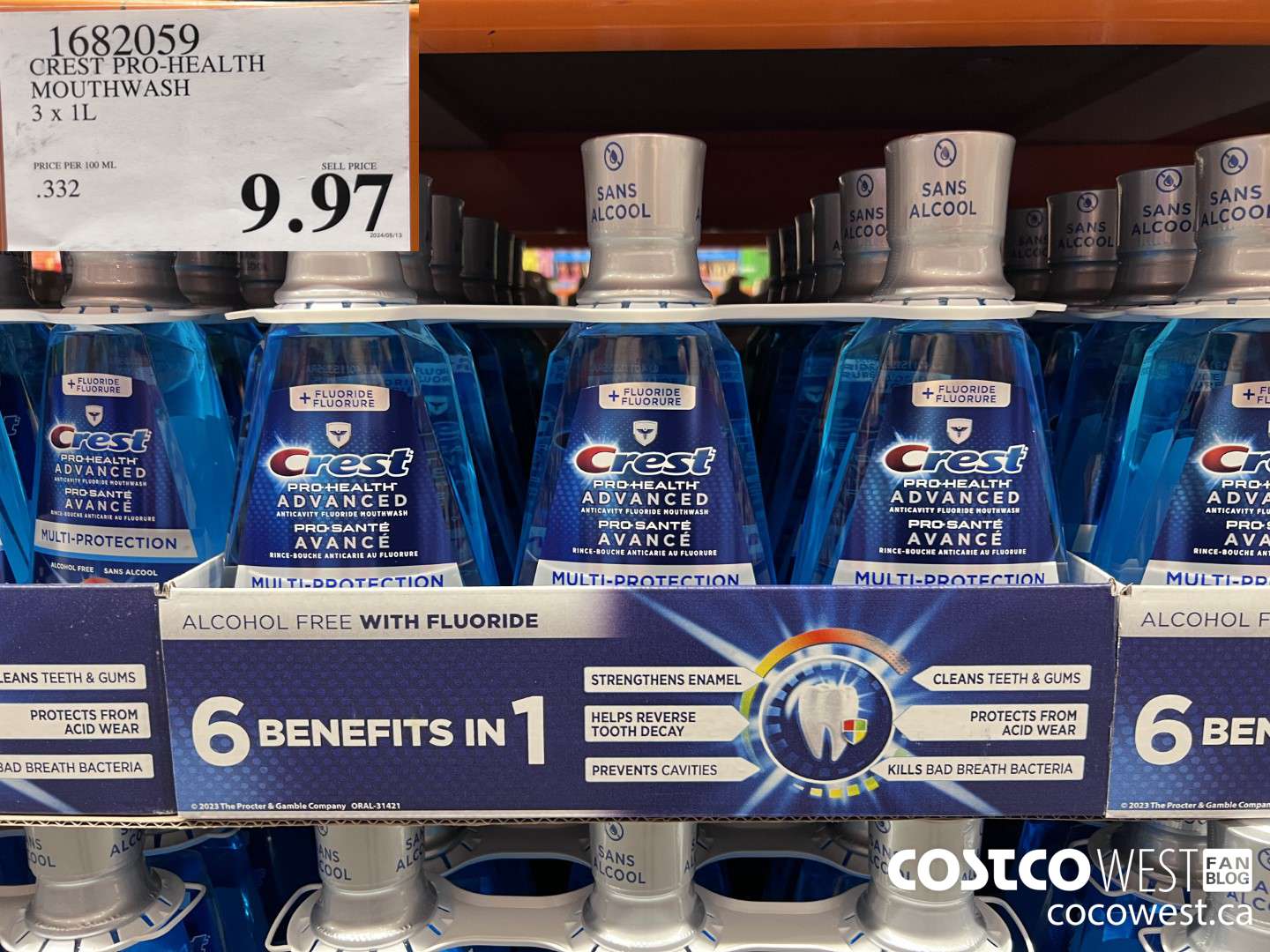 1682059 CREST PRO-HEALTH MOUTHWASH 3 X 1L $9.97