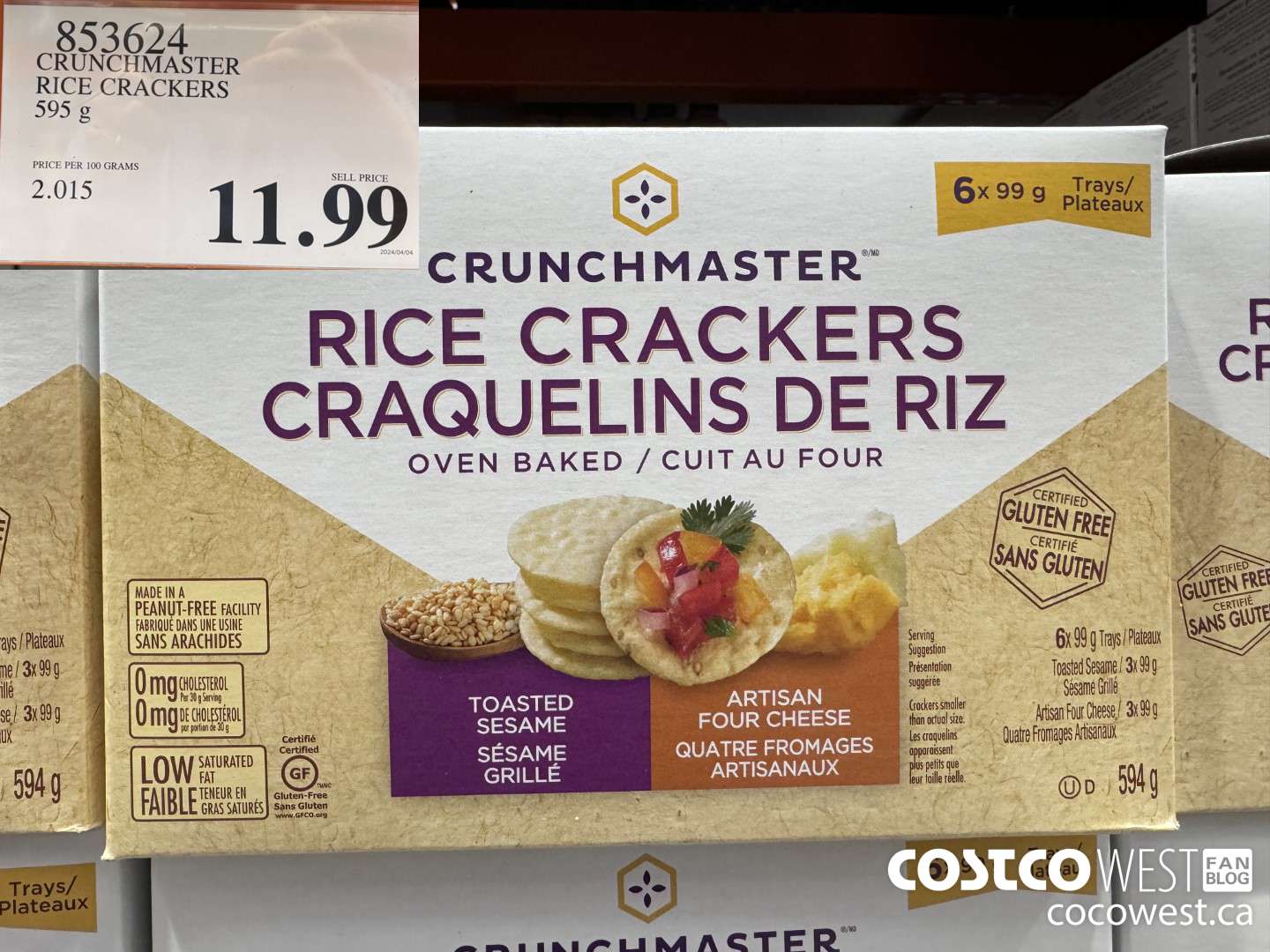 853624 CRUNCHMASTER RICE CRACKERS 595 g $11.99