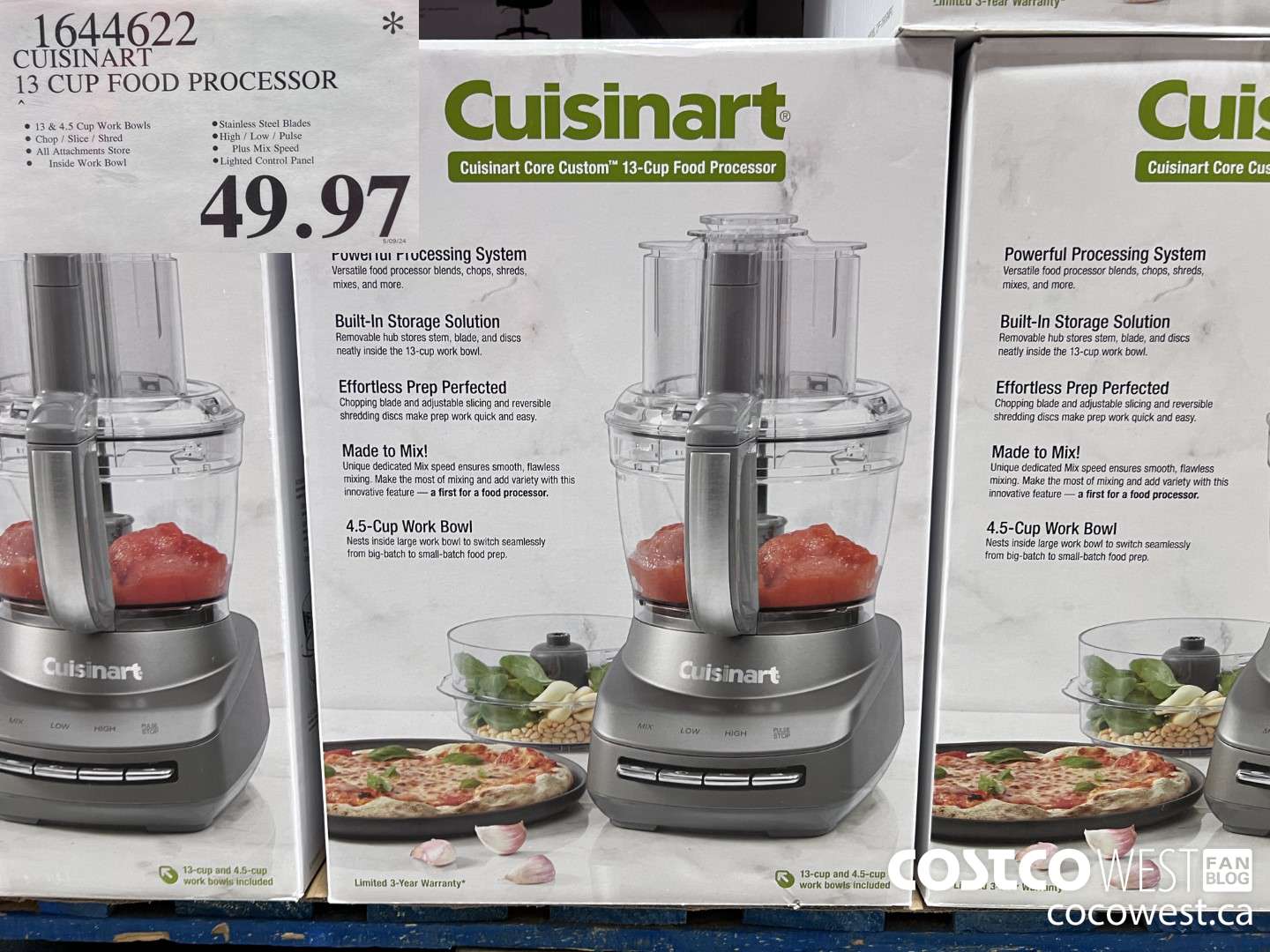 1644622 CUISINART 13 CUP FOOD PROCESSOR $49.97