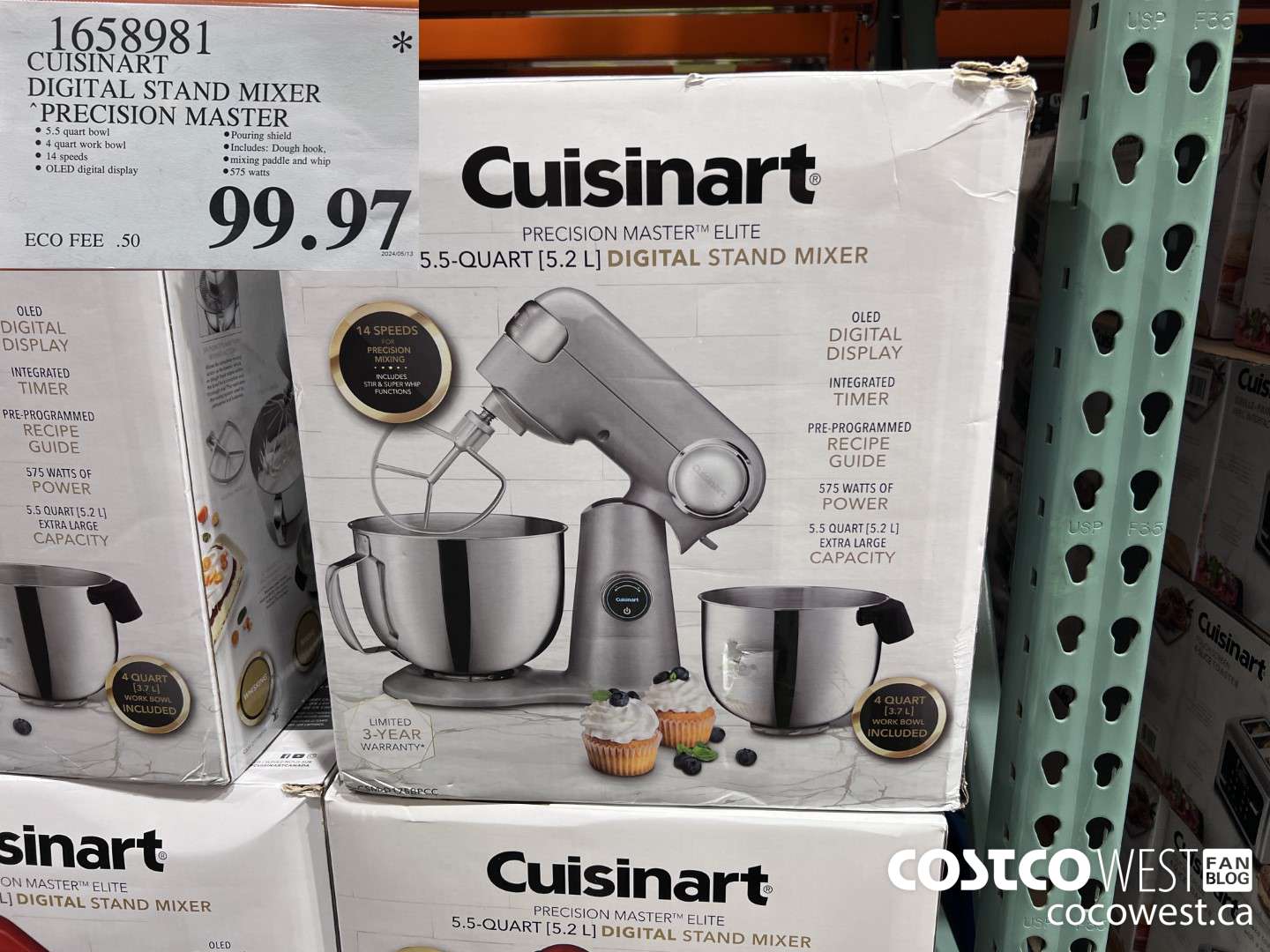 1658981 CUISINART PRECISION MASTER DIGITAL STAND MIXER $99.97
