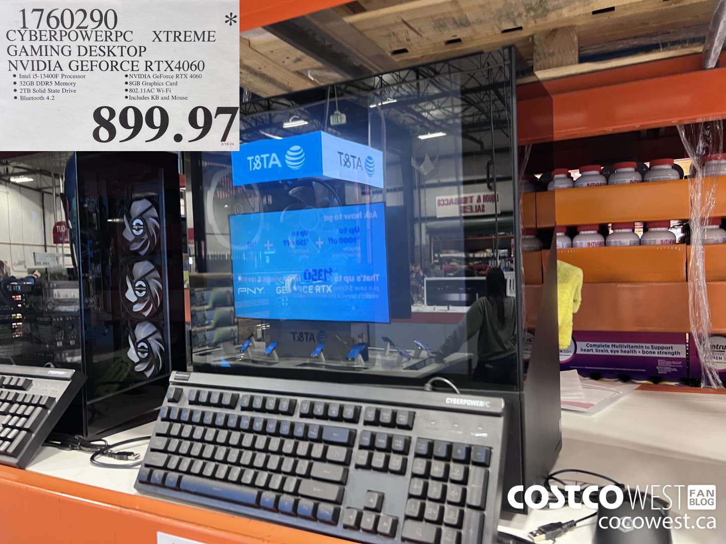 1760290 CYBERPOWERPC XTREME GAMING DESKTOP NVIDIA GEFORCE RTX4060 $899.97