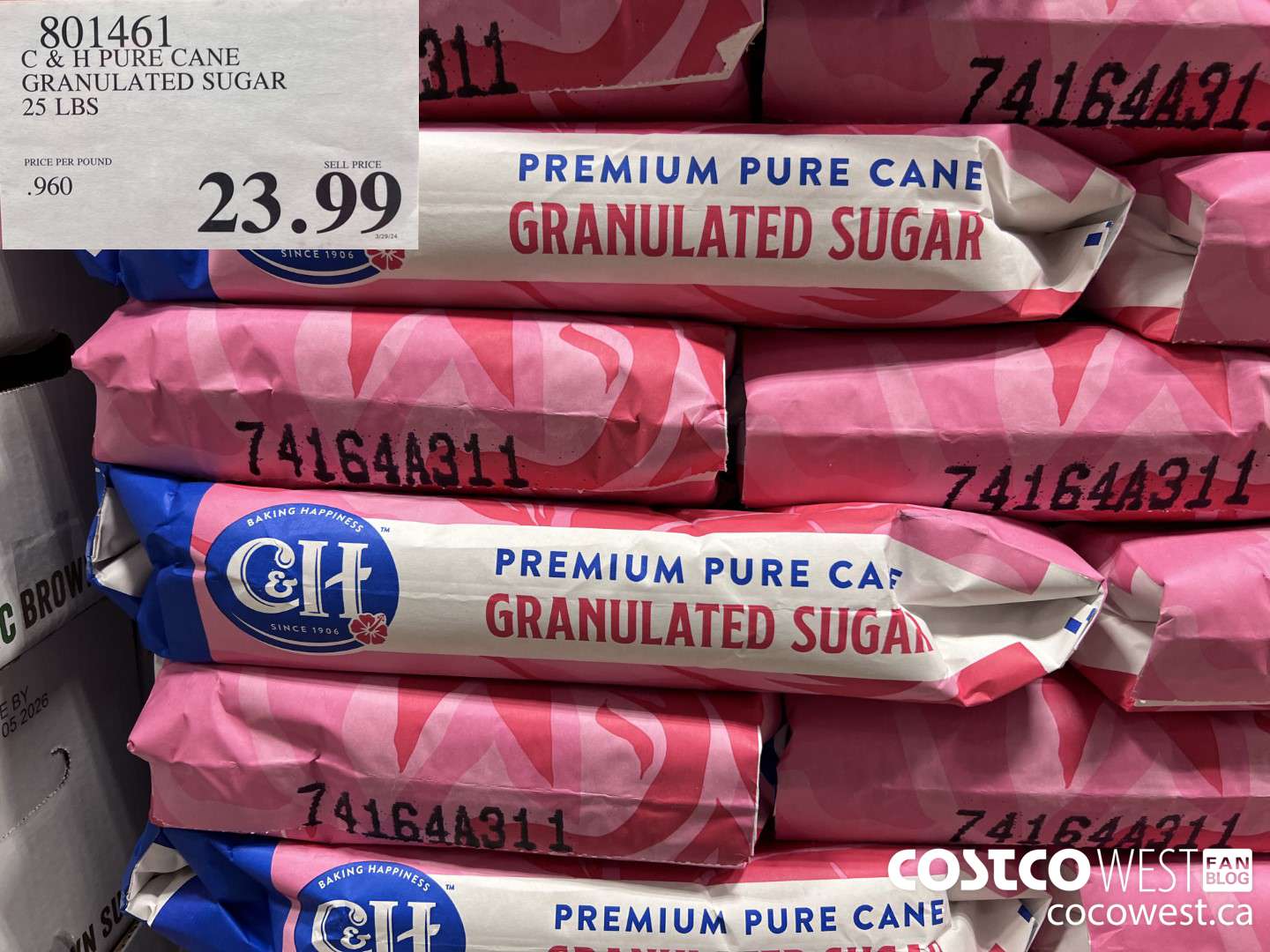 801461 C & H PURE CANE GRANULATED SUGAR 25 LBS $23.99