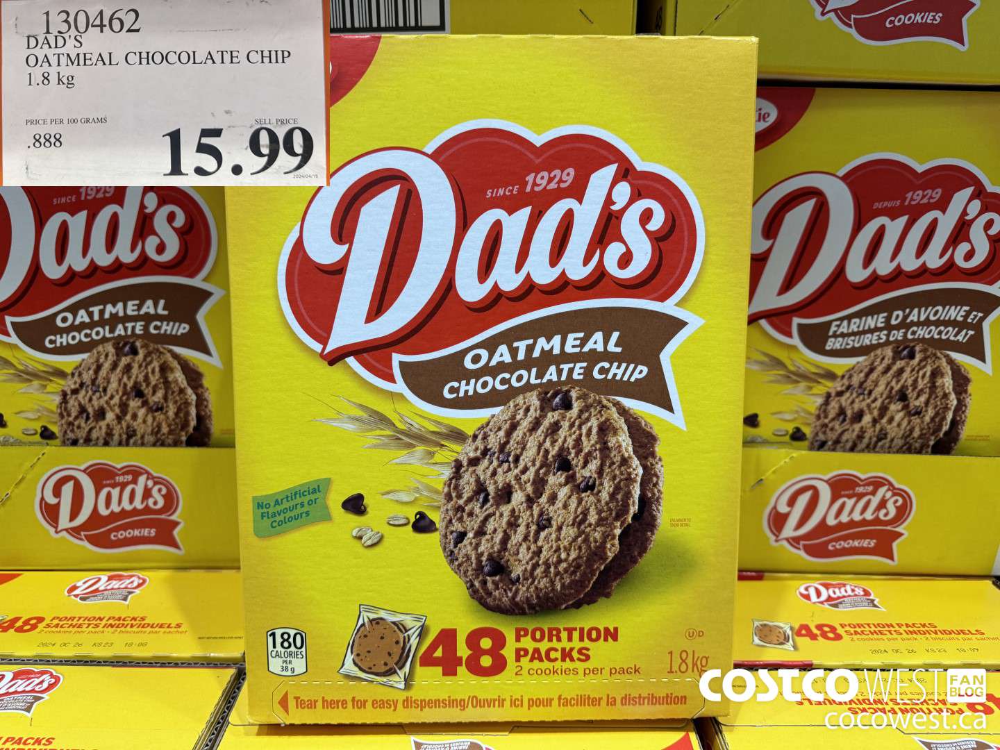 130462 DAD'S OATMEAL CHOCOLATE CHIP 1.8 KG $15.99