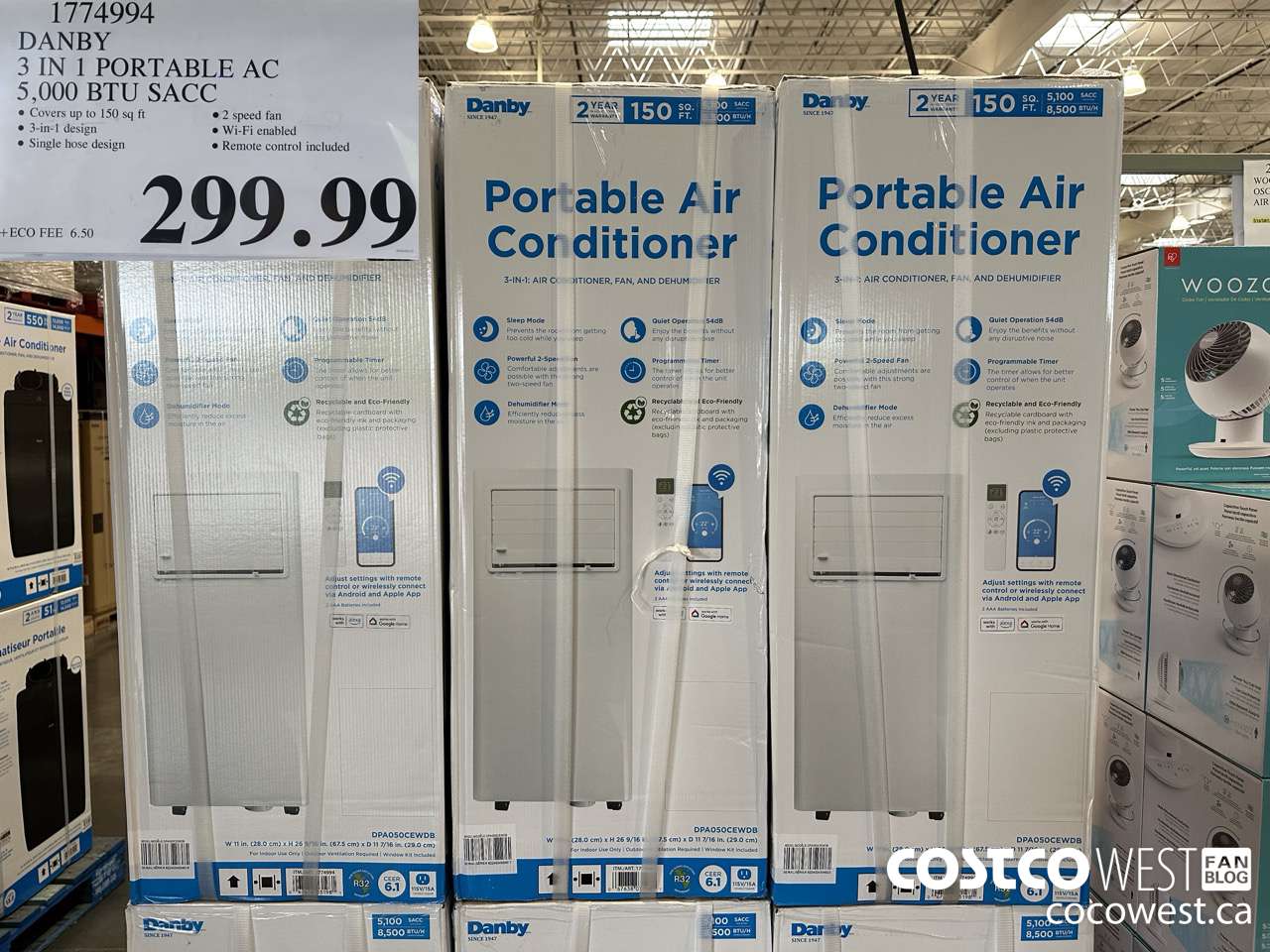 1774994 DANBY 3 IN 1 PORTABLE AC 5,000 BTU SACC $299.99