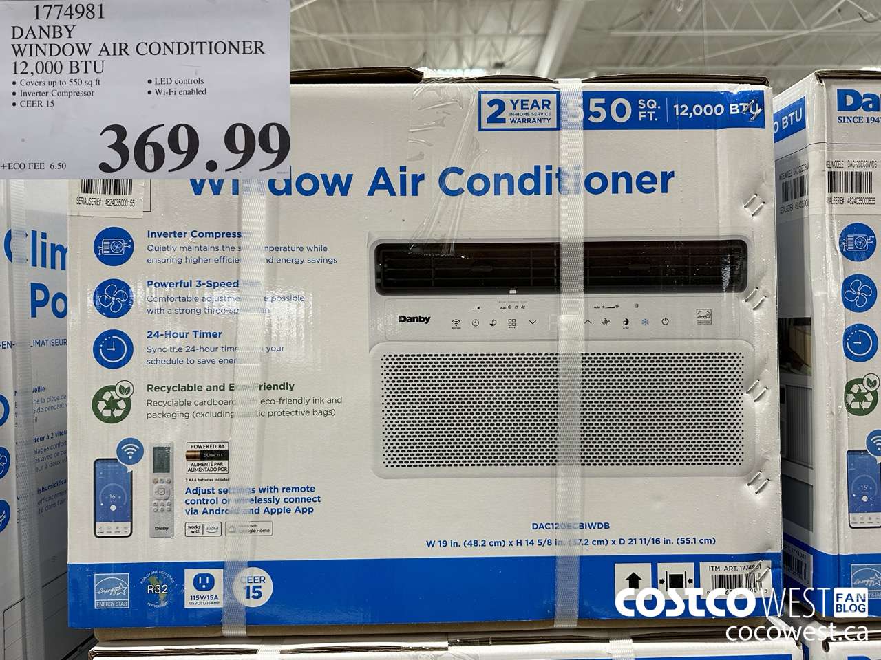 1774981 DANBY WINDOW AIR CONDITIONER 12,000 BTU $369.99