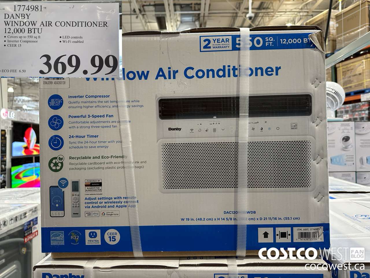 1774981 DANBY WINDOW AIR CONDITIONER 12,000 BTU $369.99