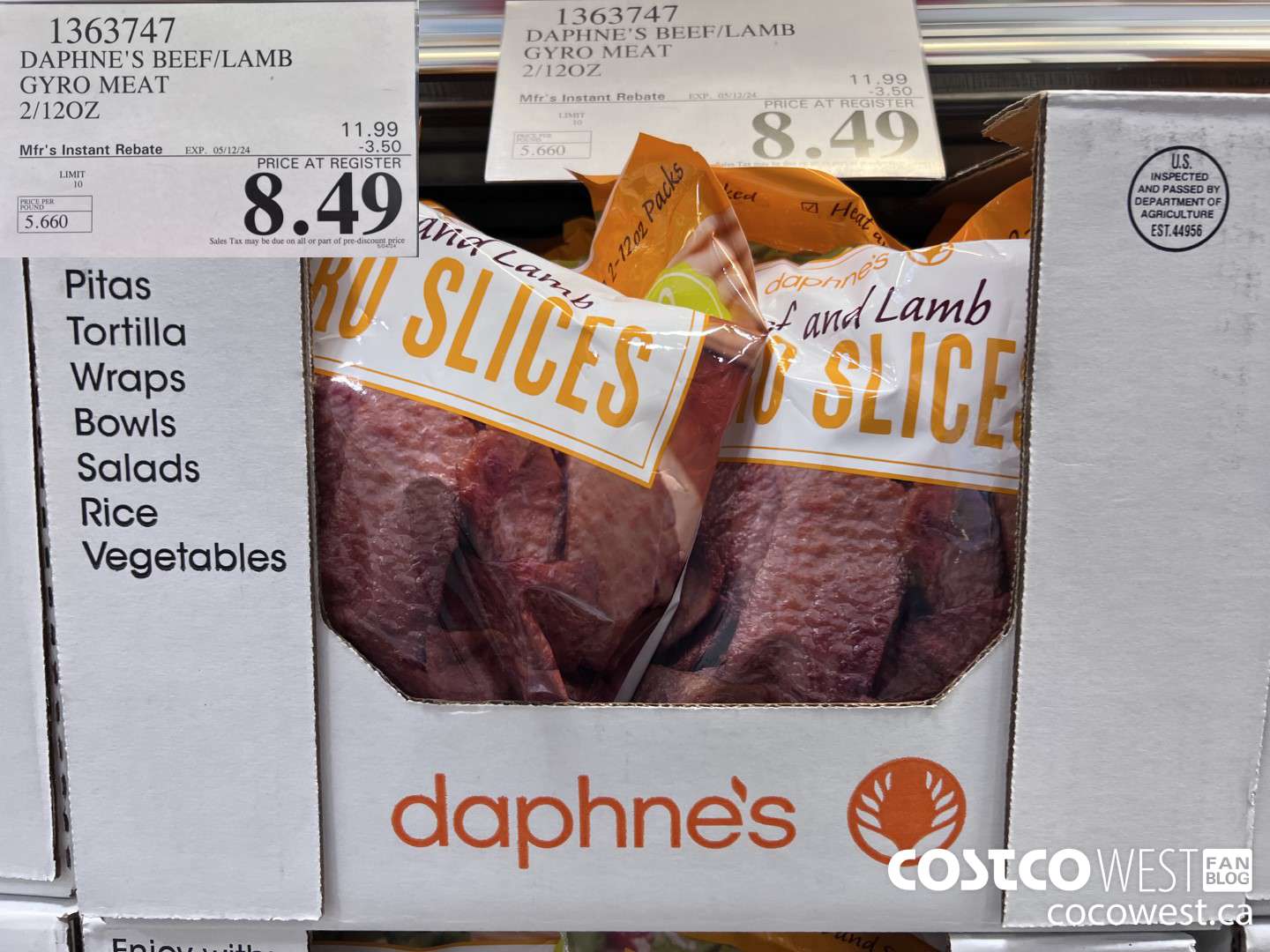 1363747 DAPHNE'S BEEF/LAMB GYRO MEAT 2/12 OZ ($3.50 INSTANT SAVINGS EXPIRES ON 2024-05-12) $8.49