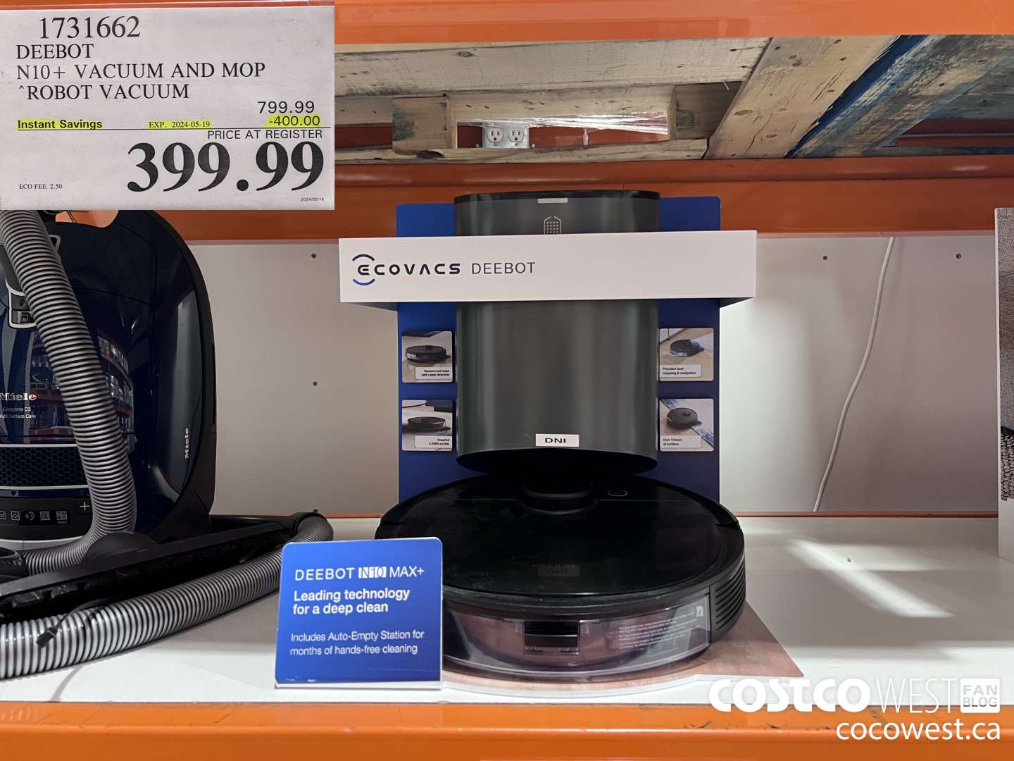 1731662 DEEBOT N10+ VACUUM AND MOP ROBOT VACUUM ($400.00 INSTANT SAVINGS EXPIRES ON 2024-05-19) $399.99