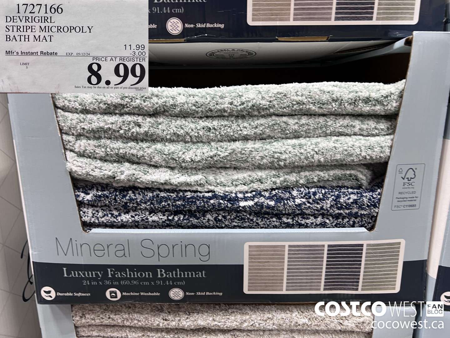 1727166 DEVRIGIRL STRIPE MICROPOLY BATH MAT ($3.00 INSTANT SAVINGS EXPIRES ON 2024-05-12) $8.99