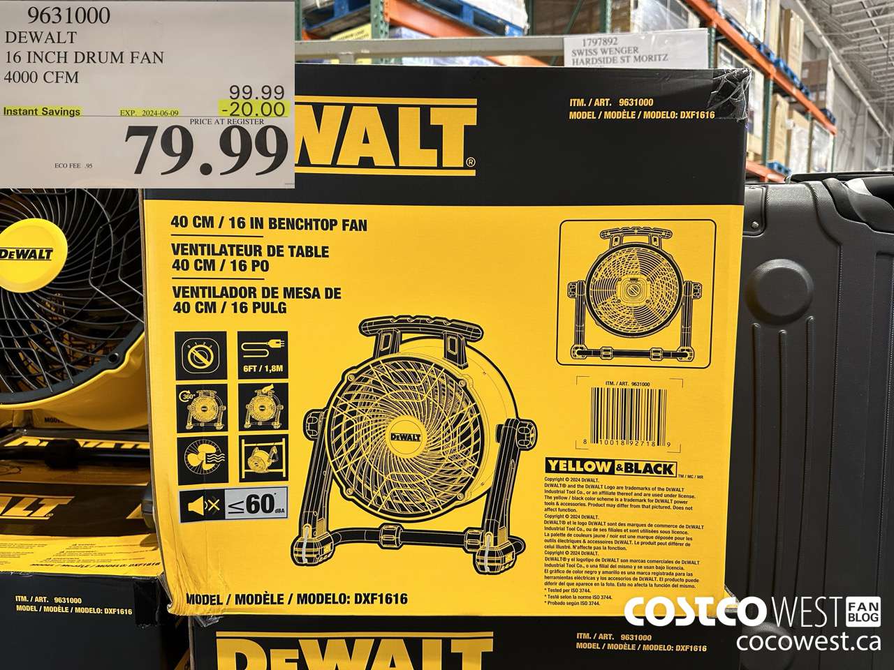 9631000 DEWALT 16 INCH DRUM FAN 4000 CFM ($20.00 INSTANT SAVINGS EXPIRES ON 2024-06-09) $79.99