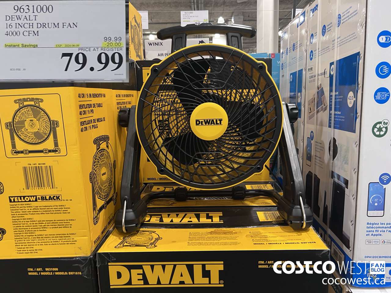 9631000 DEWALT 16 INCH DRUM FAN 4000 CFM ($20.00 INSTANT SAVINGS EXPIRES ON 2024-06-09) $79.99