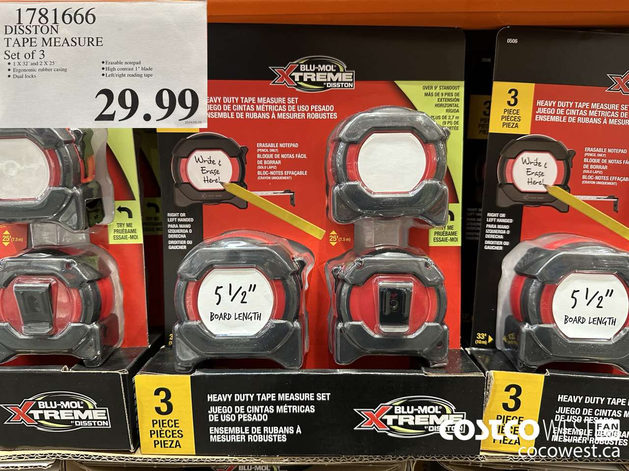 1781666 DISSTON TAPE MEASURE SET OF 3 $29.99