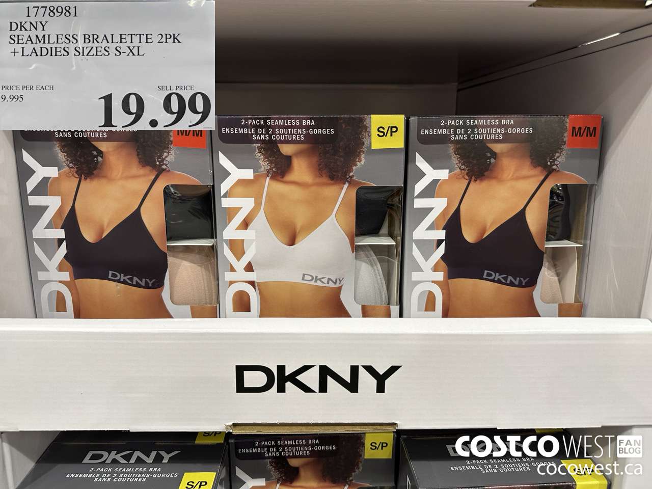 1778981 DKNY SEAMLESS BRALETTE 2PK LADIES SIZES S-XL $19.99