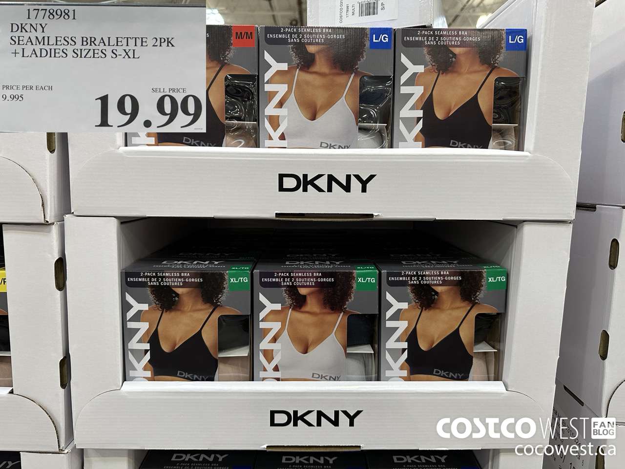 1778981 DKNY SEAMLESS BRALETTE 2PK LADIES SIZES S-XL $19.99