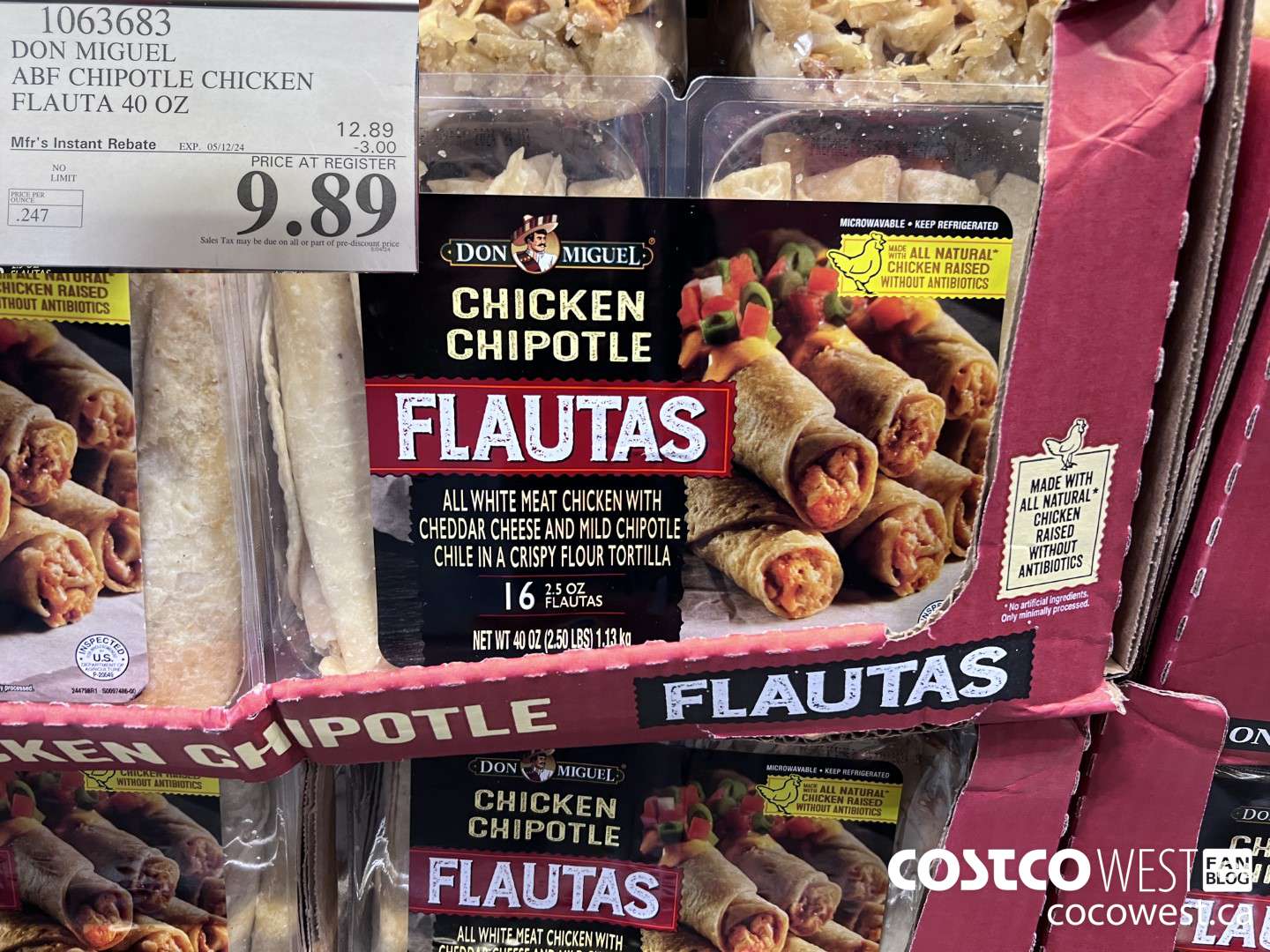 1063683 DON MIGUEL ABF CHIPOTLE CHICKEN FLAUTA 40 OZ ($3.00 INSTANT SAVINGS EXPIRES ON 2024-05-12) $9.89