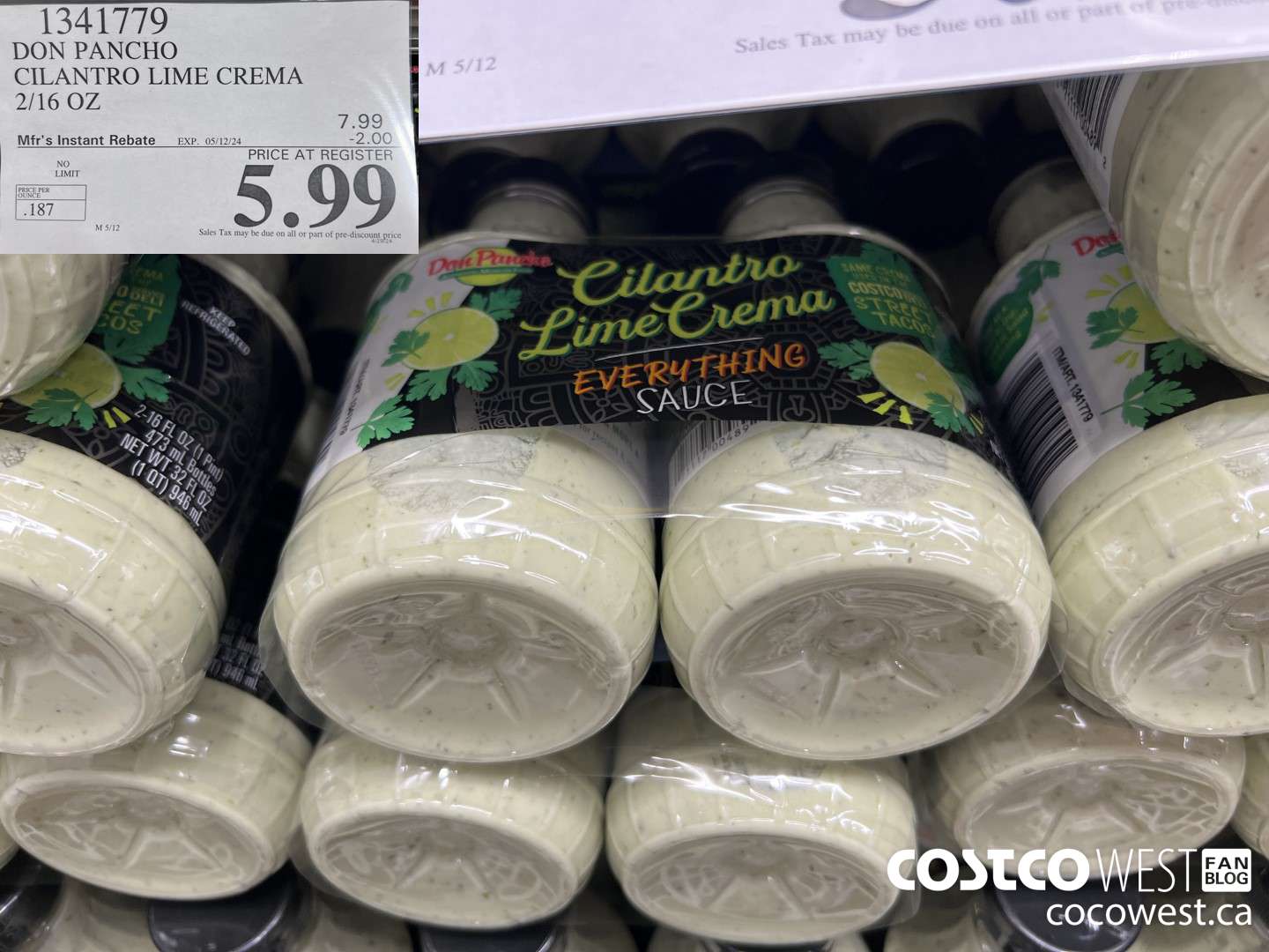 1341779 DON PANCHO CILANTRO LIME CREMA 2/16 OZ ($2.00 INSTANT SAVINGS EXPIRES ON 2024-05-12) $5.99