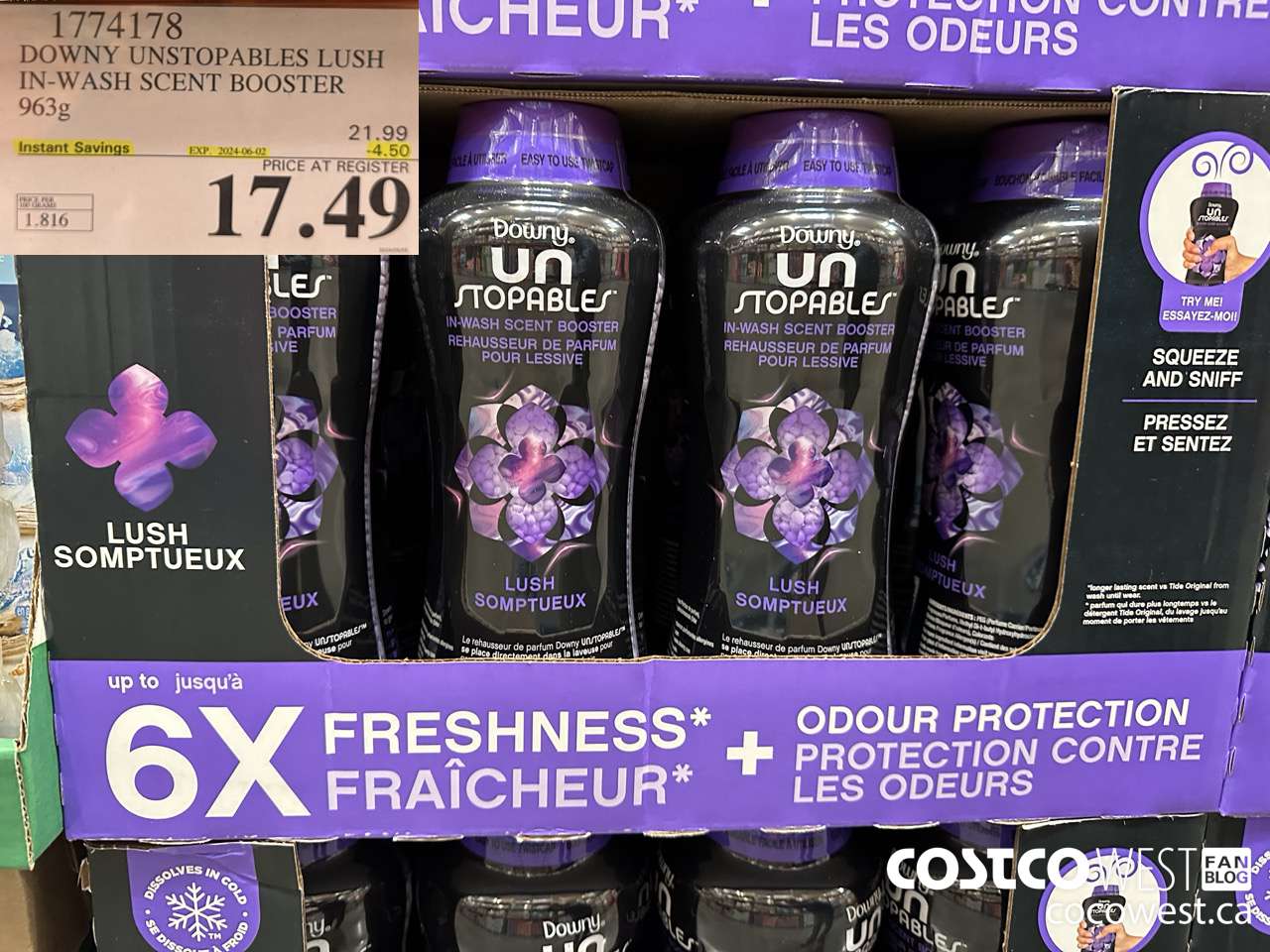 1774178 DOWNY UNSTOPABLES LUSH IN-WASH SCENT BOOSTER 963G ($4.50 INSTANT SAVINGS EXPIRES ON 2024-06-02) $17.49