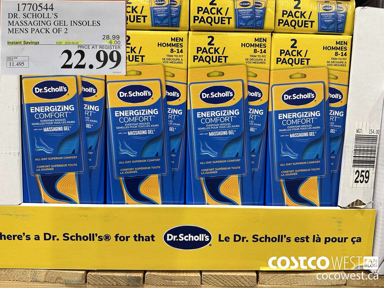 1770544 DR. SCHOLL'S MASSAGING GEL INSOLSES MENS PACK OF 2 ($6.00 INSTANT SAVINGS EXPIRES ON 2024-06-02) $22.99