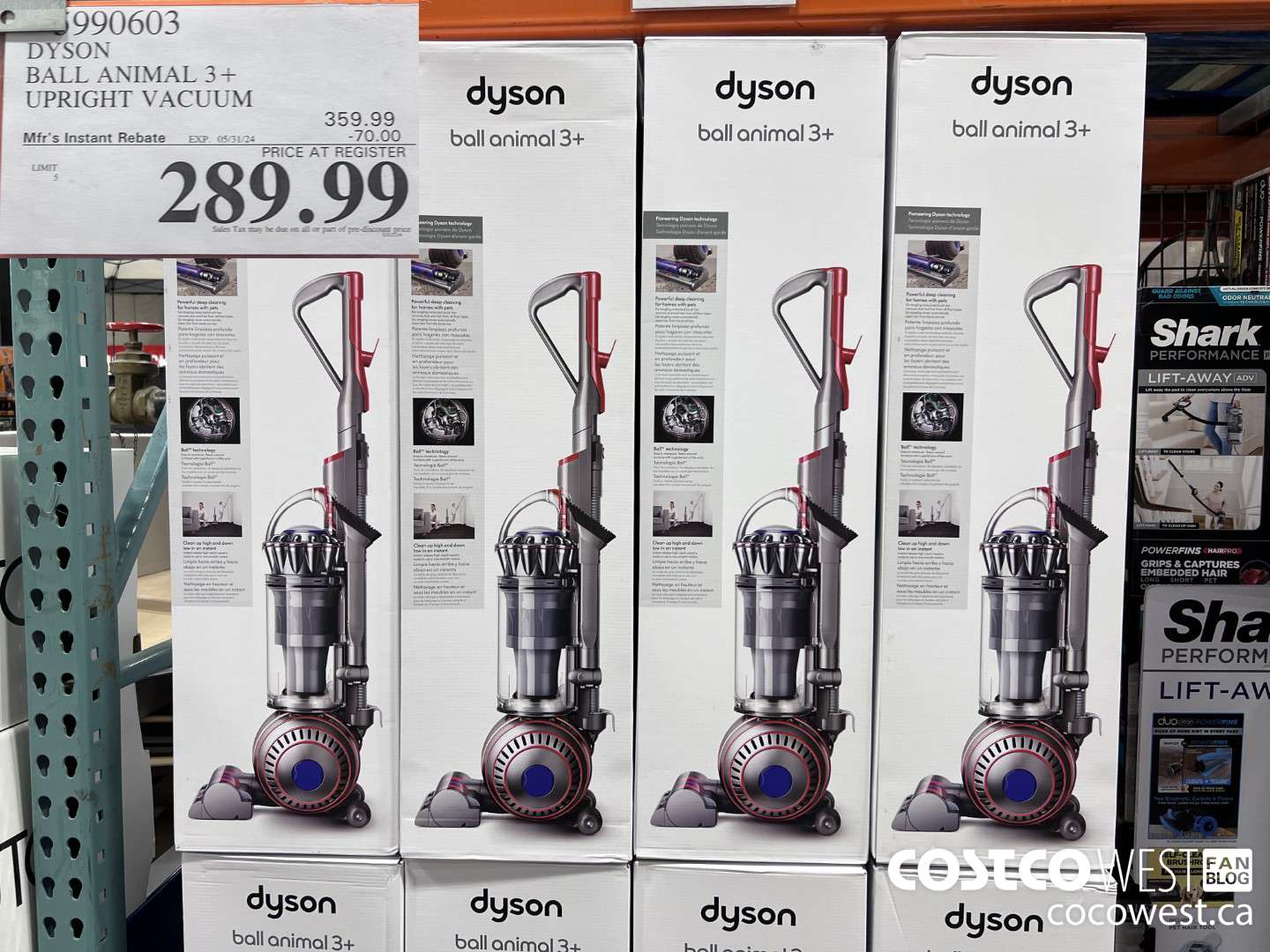 6990603 DYSON BALL ANIMAL 3+ UPRIGHT VACUUM ($70.00 INSTANT SAVINGS EXPIRES ON 2024-05-31) $289.99