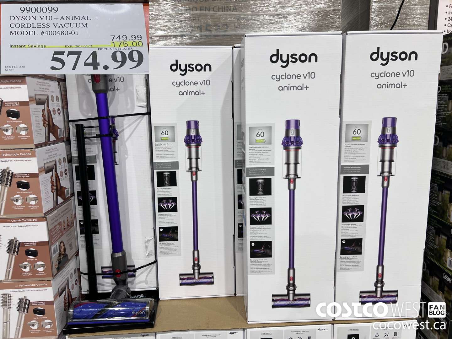 9900099 DYSON CYCLONE V10 ANIMAL + CORDLESS VACUUM CLEANER ($175.00 INSTANT SAVINGS EXPIRES ON 2024-06-02) $574.99