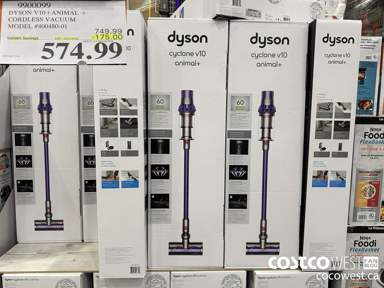 9900099 DYSON CYCLONE V10 ANIMAL + CORDLESS VACUUM CLEANER ($175.00 INSTANT SAVINGS EXPIRES ON 2024-06-02) $574.99
