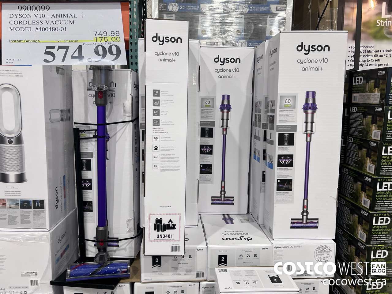 9900099 DYSON CYCLONE V10 ANIMAL + CORDLESS VACUUM CLEANER ($175.00 INSTANT SAVINGS EXPIRES ON 2024-06-02) $574.99