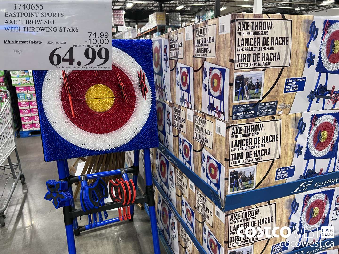 1740655 EASTPOINT SPORTS AXE THROW SET WITH THROWING STARS ($10.00 INSTANT SAVINGS EXPIRES ON 2024-05-12) $64.99