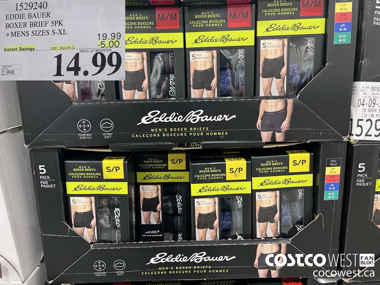 1529240 EDDIE BAUER BOXER 5PK MENS SIZES S-XL ($5.00 INSTANT SAVINGS EXPIRES ON 2024-05-12) $14.99