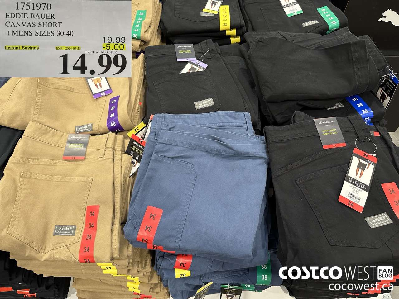 1751970 EDDIE BAUER CANVAS SHORT MENS SIZES 30-40 ($5.00 INSTANT SAVINGS EXPIRES ON 2024-05-26) $14.99