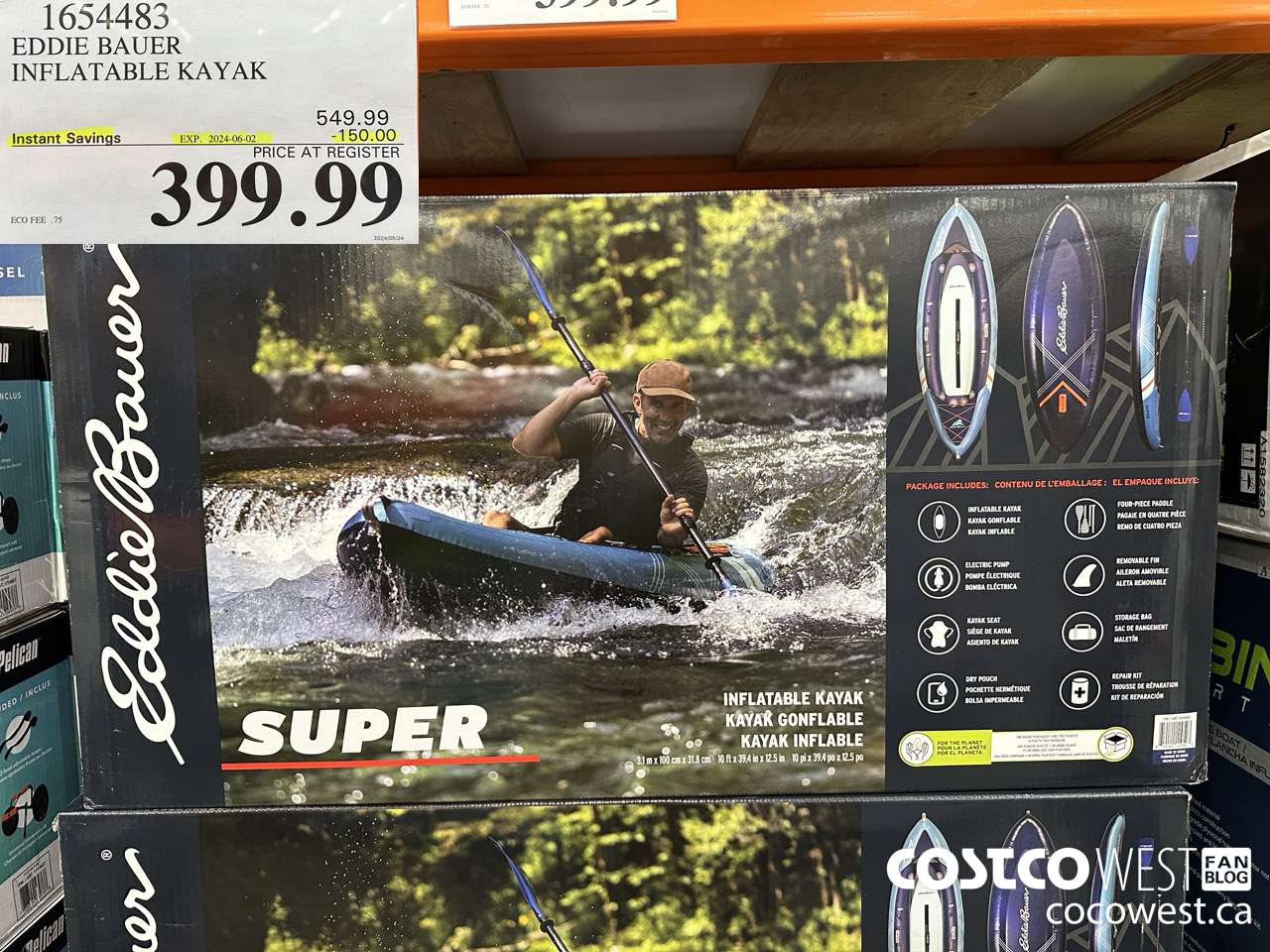 1654483 EDDIE BAUER INFLATABLE KAYAAK ($150.00 INSTANT SAVINGS EXPIRES ON 2024-06-02) $399.99