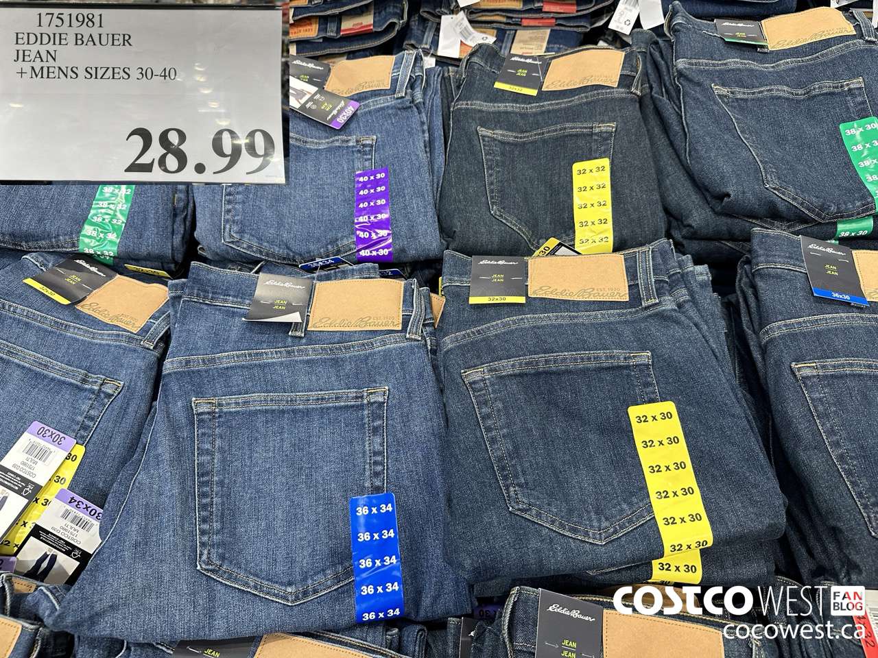 1751981 EDDIE BAUER JEAN MENS SIZES 30-40 $28.99